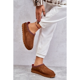 Pantuflas Mujer Ante Piel Camello Buffie marrón 4