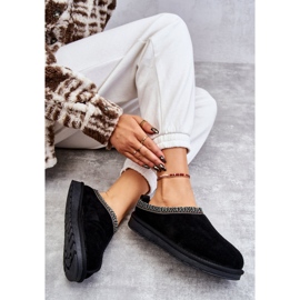 Pantuflas Mujer Ante Con Pelo Negro Buffie 9