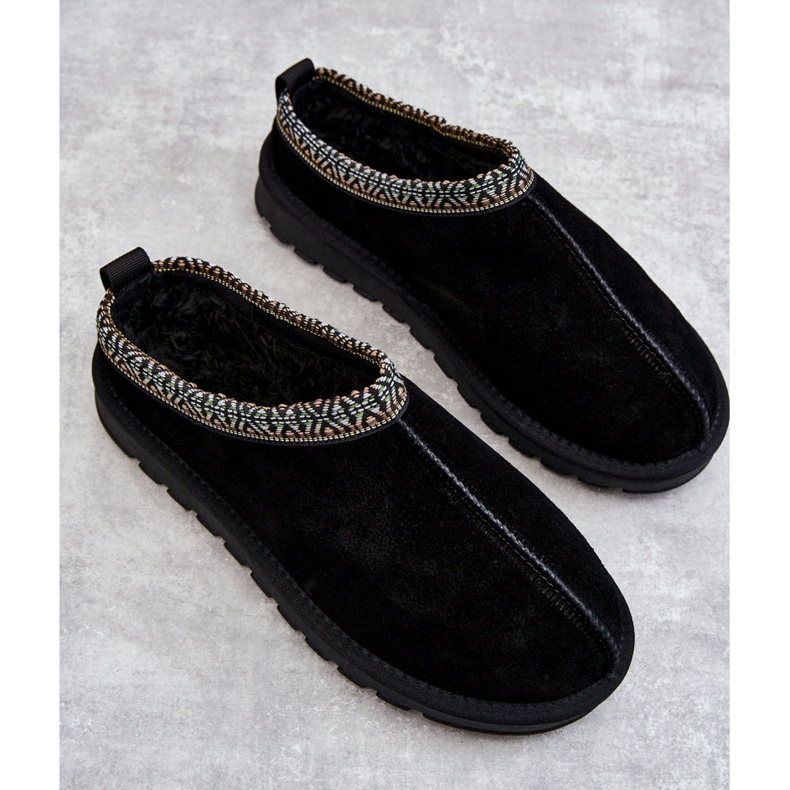 Pantuflas Mujer Ante Con Pelo Negro Buffie 2 Pantuflas Mujer Ante Con Pelo Negro Buffie 2