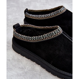 Pantuflas Mujer Ante Con Pelo Negro Buffie 1