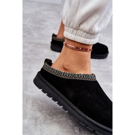 Pantuflas Mujer Ante Con Pelo Negro Buffie 7