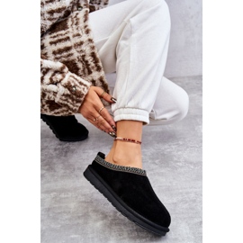 Pantuflas Mujer Ante Con Pelo Negro Buffie 8