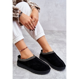Pantuflas Mujer Ante Con Pelo Negro Buffie 10