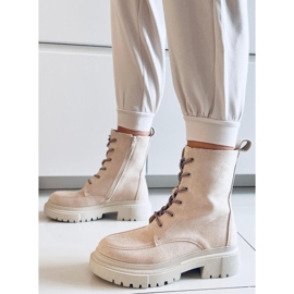 PA1 Botas con cordones ante Roisin Beige 3