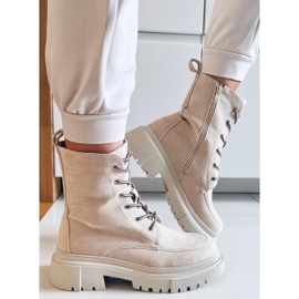 PA1 Botas con cordones ante Roisin Beige 4