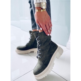 Botas con cordones de ante verde Roisin 2
