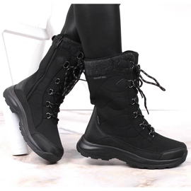 Botas de nieve impermeables para mujer con aislamiento negro DK 1