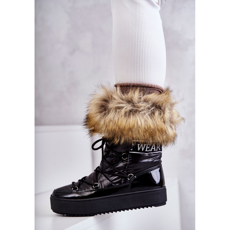 FM1 Botas de Nieve Mujer Cordones Negro Santero 3 FM1 Botas de Nieve Mujer Cordones Negro Santero 3