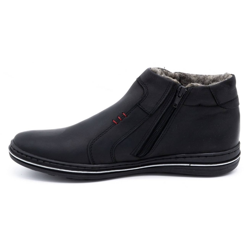 Polbut Zapatos de cuero para hombres de invierno 381 negro 1