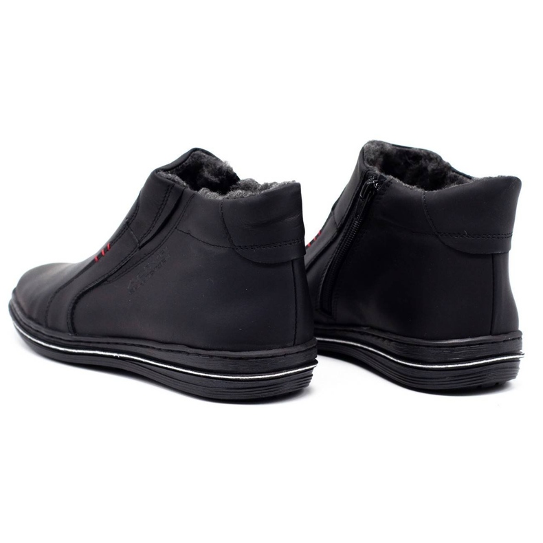 Polbut Zapatos de cuero para hombres de invierno 381 negro 3