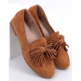 BM Mocasines de mujer con flecos camel T357P Camel marrón 5