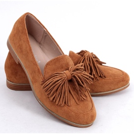 BM Mocasines de mujer con flecos camel T357P Camel marrón 6