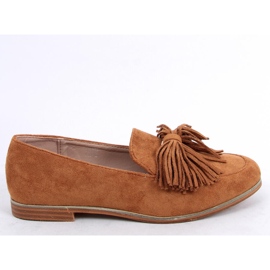 BM Mocasines de mujer con flecos camel T357P Camel marrón 7