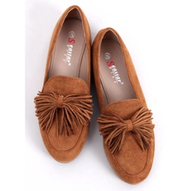BM Mocasines de mujer con flecos camel T357P Camel marrón 8