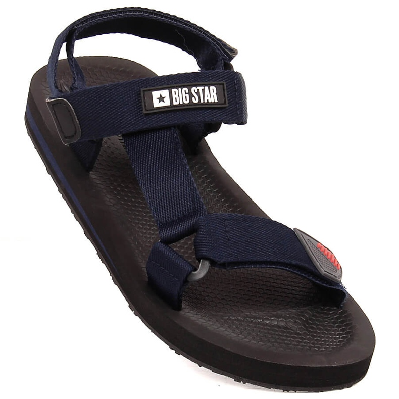 Sandalias deportivas de hombre Big Star DD174718 azul marino con velcro 1