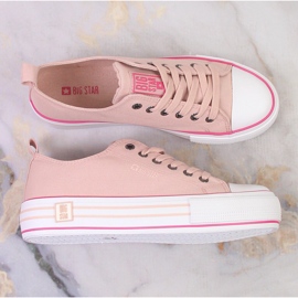 Zapatillas de mujer en la plataforma de color rosa polvo Big Star LL274181 rosado 5