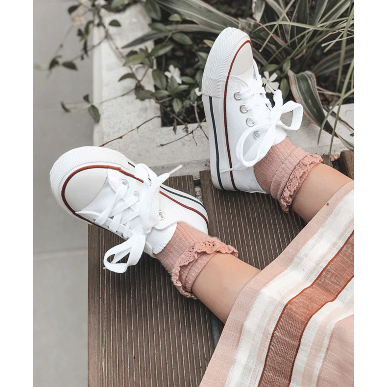 Zapatos deportivos clásicos infantiles Filemon blancos 2