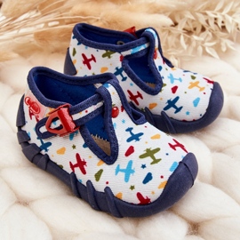BEFADO S.A. Zapatos Pantuflas Befado Planes 110P463 Blanco y Marino azul marino 4