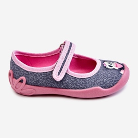 BEFADO S.A. Pantuflas Infantiles Befado Panda 114X506 Gris-Rosa rosado 2
