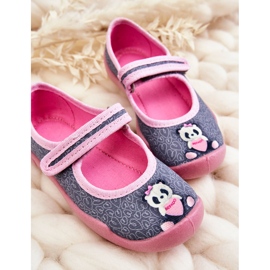 BEFADO S.A. Pantuflas Infantiles Befado Panda 114X506 Gris-Rosa rosado 4