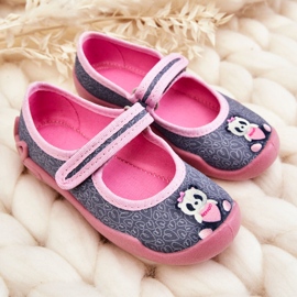BEFADO S.A. Pantuflas Infantiles Befado Panda 114X506 Gris-Rosa rosado 7