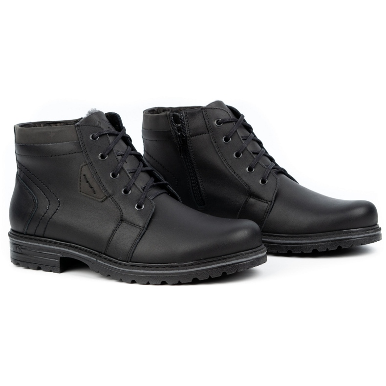 Polbut Botas invierno hombre piel J34S Negro con gris 3 Polbut Botas invierno hombre piel J34S Negro con gris 3