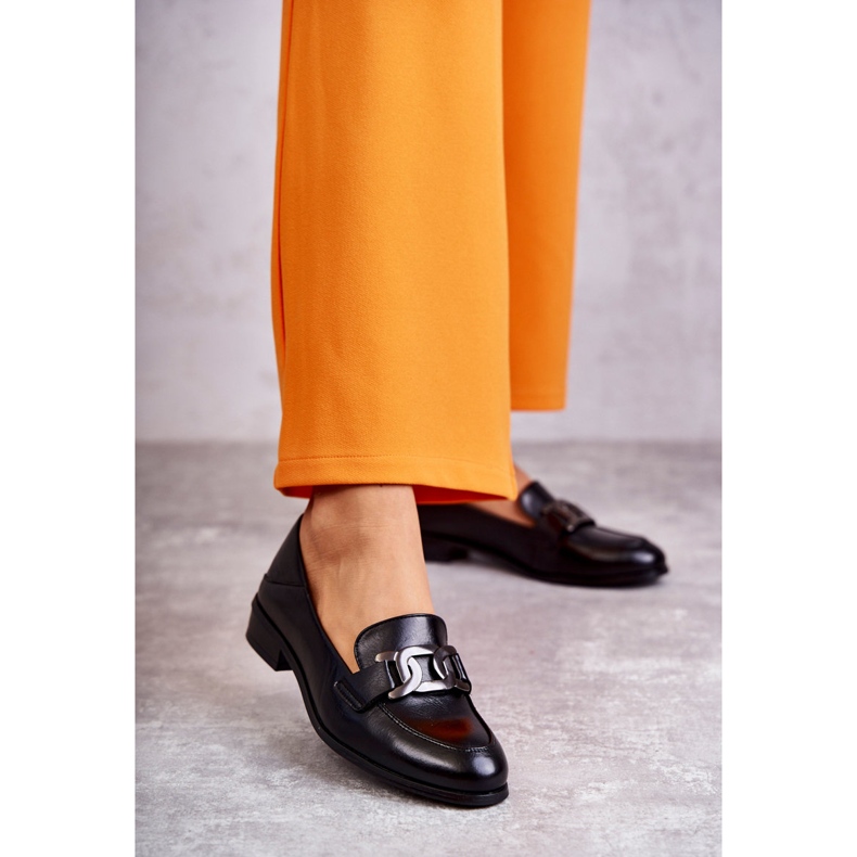 Vinceza Mocasines de cuero de moda Black Trine negro 1