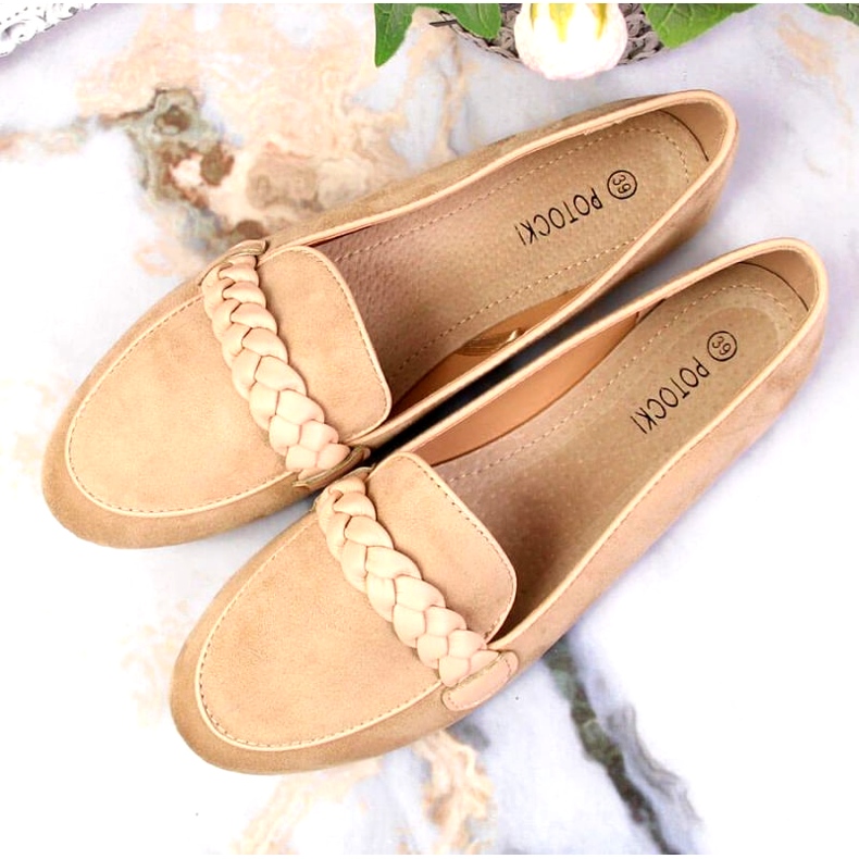 Mocasines lords beige Potocki WOL64B con cinturón decorativo 1 Mocasines lords beige Potocki WOL64B con cinturón decorativo 1