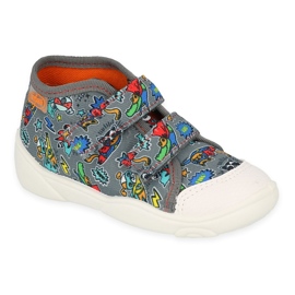 Zapatillas para niños de Befado 212p079 gris con aplicaciones coloridas 5