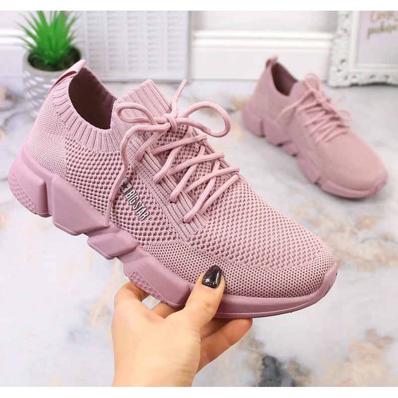 Deportivas cómodas mujer rosa empolvado Big Star JJ274266 rosado 1