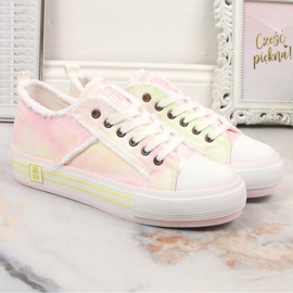 Zapatillas de mujer con plataforma tie dye Big Star LL274174 rosado 3