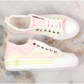 Zapatillas de mujer con plataforma tie dye Big Star LL274174 rosado 4