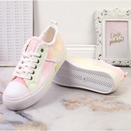 Zapatillas de mujer con plataforma tie dye Big Star LL274174 rosado 5