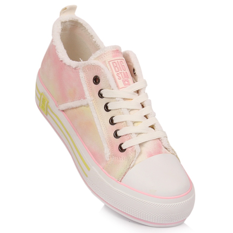 Zapatillas de mujer con plataforma tie dye Big Star LL274174 rosado 1