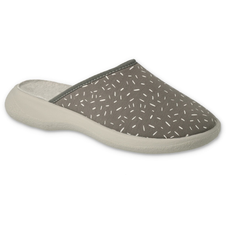 Pantuflas de mujer befado 019D128, gris con lunares 1