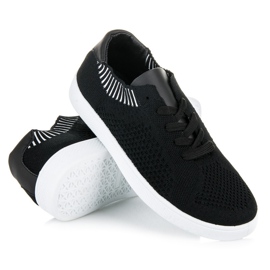 Ideal Shoes Deportivas de mujer textil negro 3