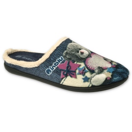 Slippers de mujeres INBLU 155D210 Aplicación de misia con corazón azul 1
