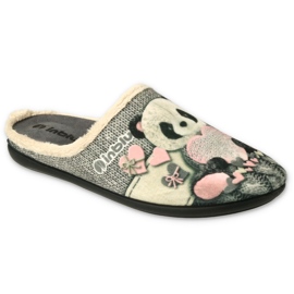 Pantuflas de mujer Inblu 155D209 gris con osito 1 Pantuflas de mujer Inblu 155D209 gris con osito 1