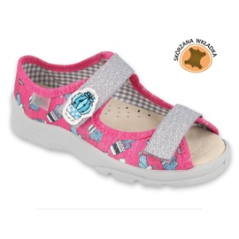 Calzado infantil befado 869X152 rosado gris 4