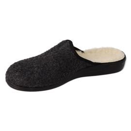 Zapatillas de hombre befado, pu negro 000M326, aislamiento de lana gris 4