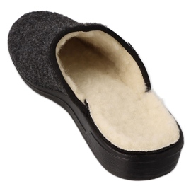 Zapatillas de hombre befado, pu negro 000M326, aislamiento de lana gris 5