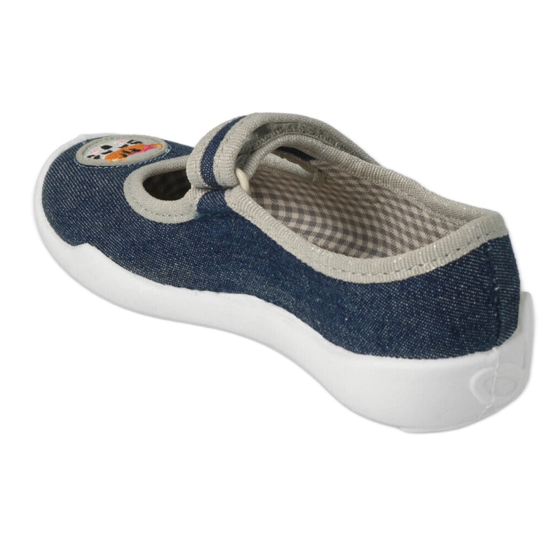 Pantuflas infantiles befado con aplique velcro 114X498 azul marino 2