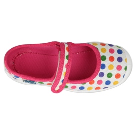 Pantuflas infantiles befado rosa con circulos de colores 114X494 rosado 4