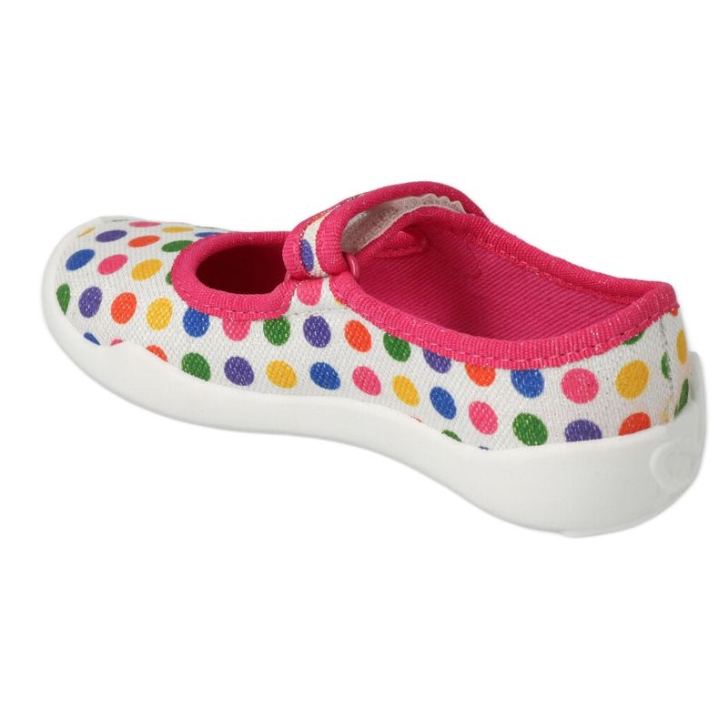 Pantuflas infantiles befado rosa con circulos de colores 114X494 rosado 2