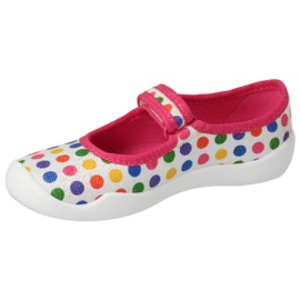 Pantuflas infantiles befado rosa con circulos de colores 114X494 rosado 3