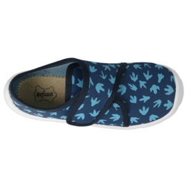 Pantuflas infantiles befado 974X476 azul marino con motivos azules 1