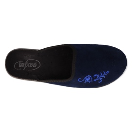 Pantuflas mujer befado de pu 552D017 azul marino con bordado 3