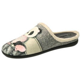 Pantuflas de mujer Inblu 155D209 gris con osito 2 Pantuflas de mujer Inblu 155D209 gris con osito 2