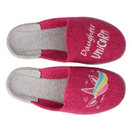 Pantuflas infantiles befado 707X427 rosa con bordado rosado 3