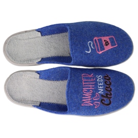 Pantuflas infantiles befado 707Y429 azul con bordado 1